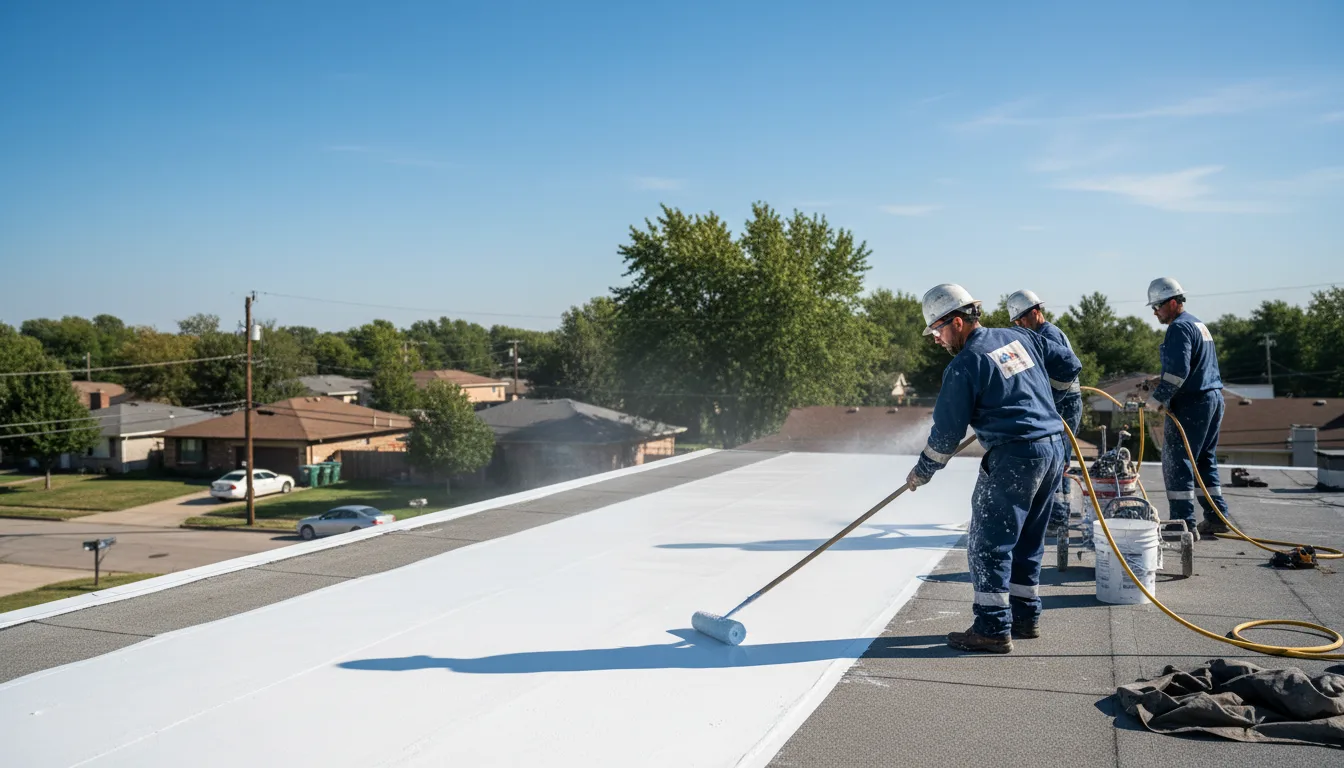 Commercial roof coating in Woodlawn, IL near me